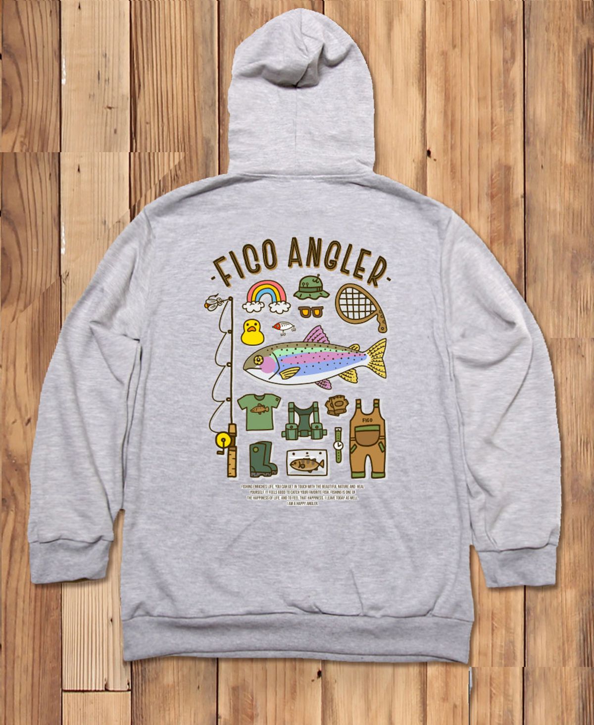 돌돌(DOLDOL) FICO-HOODY-258 익스트림 낚시 브랜드 피코앵글러 무지개송어 후드티