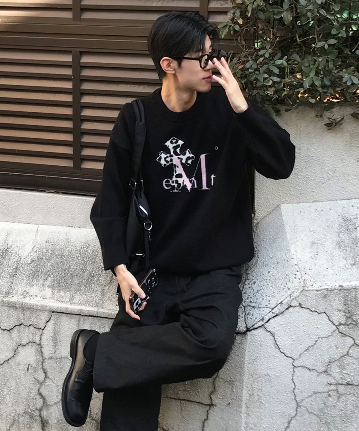 무센트(MUCENT) 사하라 호피 십자가 니트 남녀공용