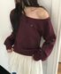 에딘 오프숄더 스웻셔츠 ( 버건디 )
