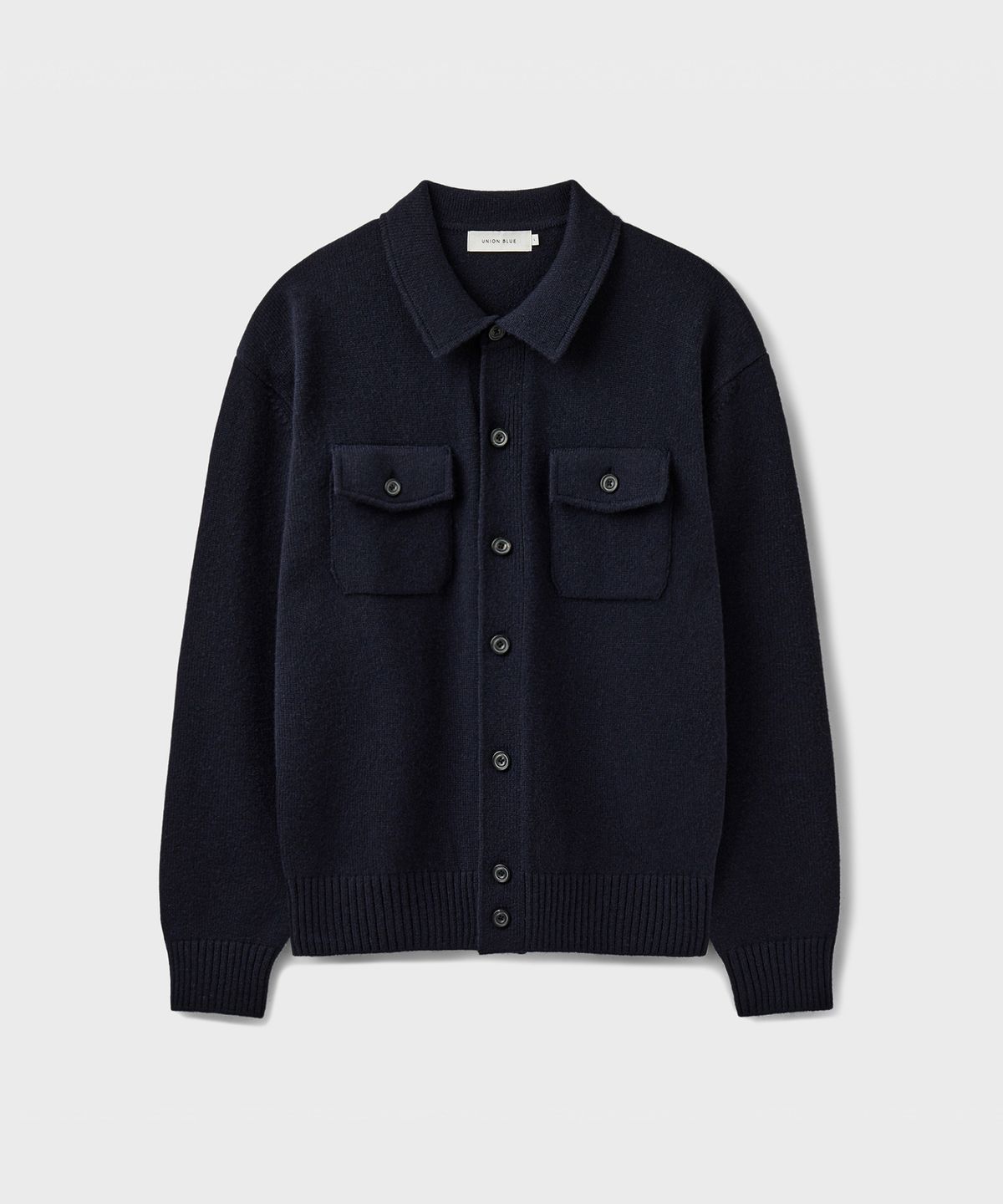 유니온블루(UNION BLUE) TWO POCKET COLLAR CARDIGAN [DARK NAVY]