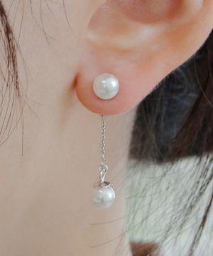 925실버 스와로브스키 진주 드롭 귀걸이 세리얼/ Seriel