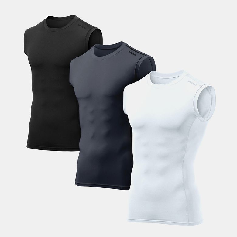 [3PACK]기능성 컴프레션웨어 나시 민소매 머슬핏 베이스레이어