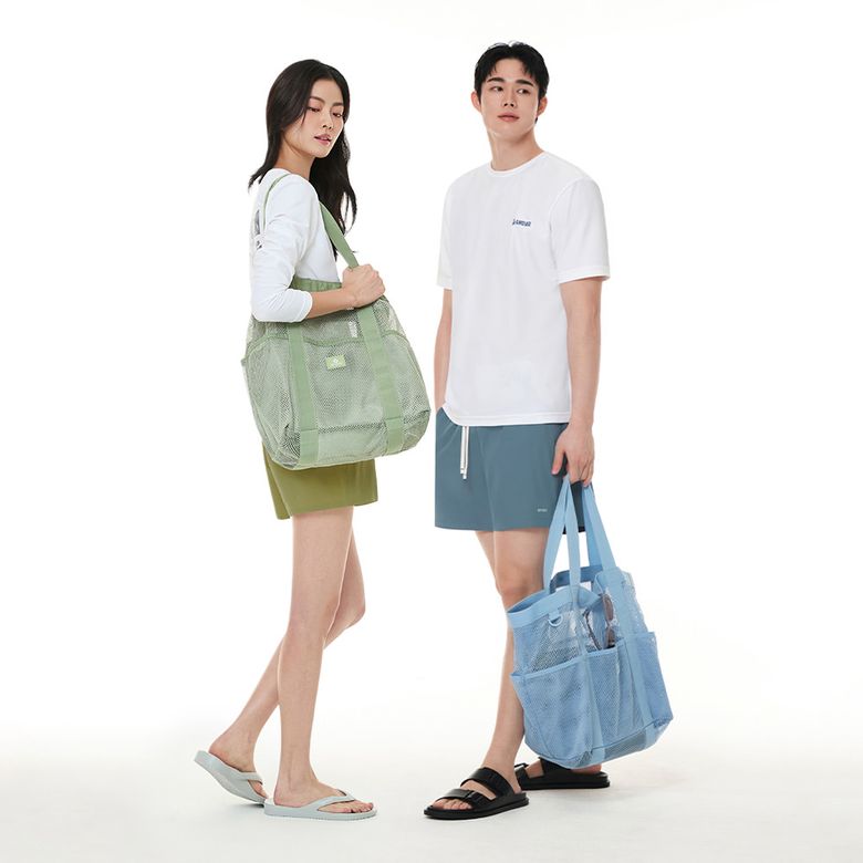 메쉬 포켓 비치백