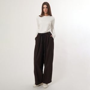 AU52PT07_레트로 스트라이프 와이드팬츠_브라운