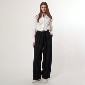 AU52PT07_레트로 스트라이프 와이드팬츠_블랙