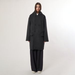 AU52CT01_더블 후드코트_차콜