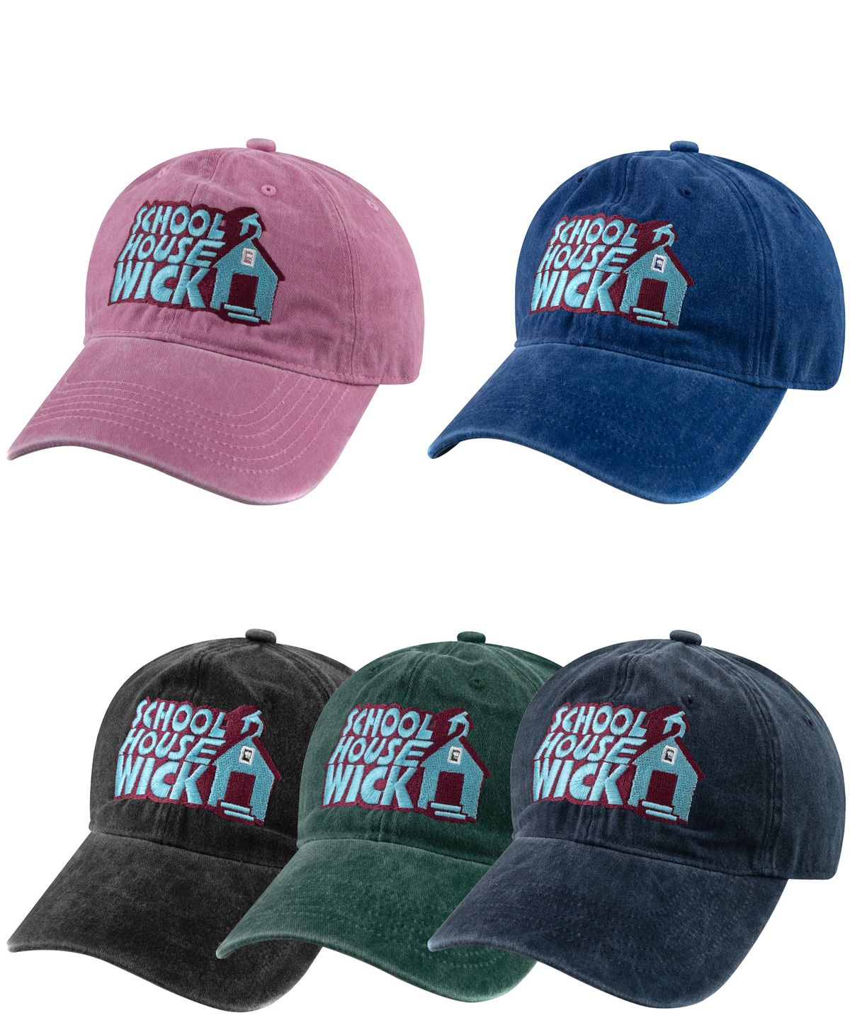 윅(WICK) SCHOOL HOUSE 스톤 워시드 볼캡