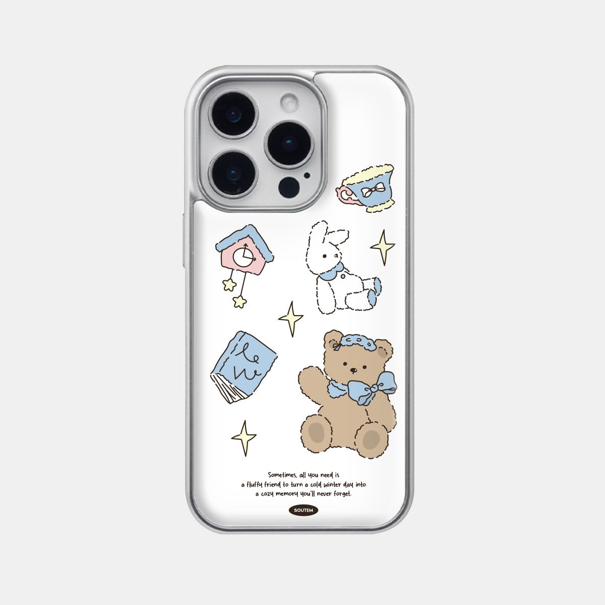 소유템(SOUTEM) Drawing Bear Phone Case_​​Silver epoxy