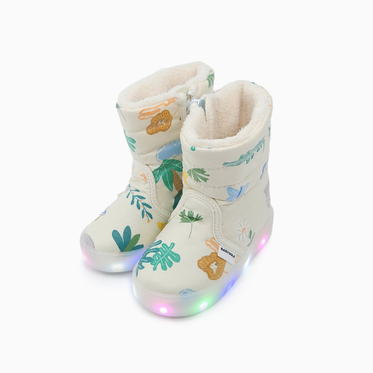 베이비솔(BABYSOLE) 리틀사파리 LED 털부츠