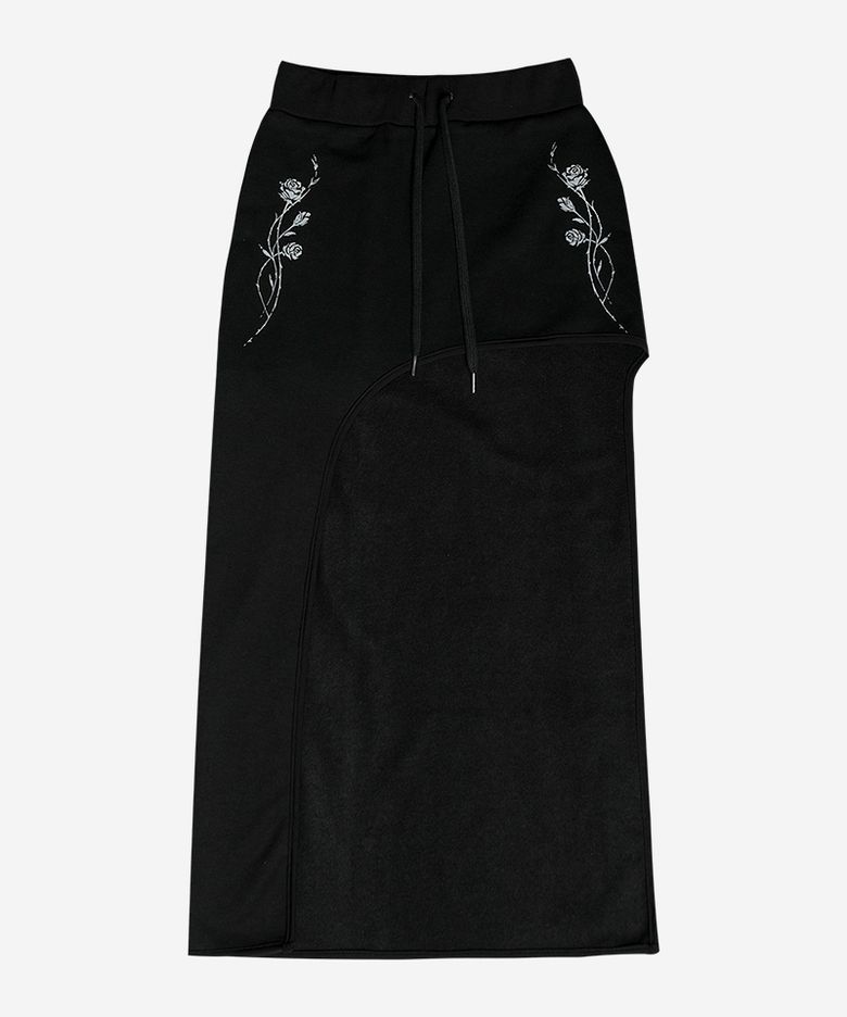 ROSE CUT-OUT SKIRT #BLACK(기모)
