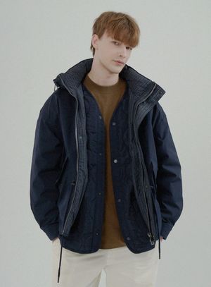 후디드 헤비 다운 점퍼