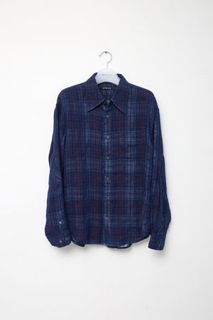 Archive Shirt V2 Shadow Check Linen Blue