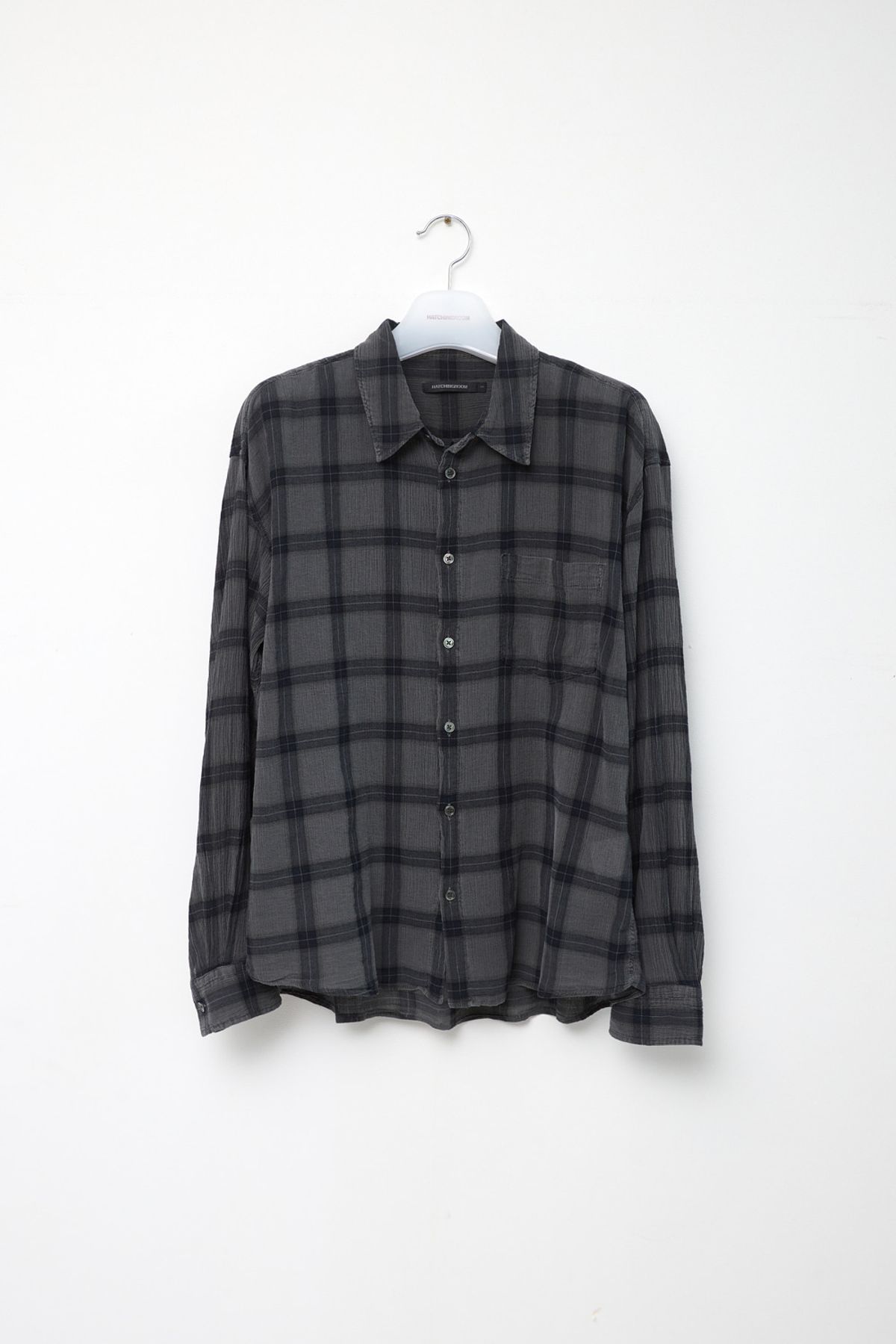 해칭룸(HATCHINGROOM) Classic Shirt Over Dyed Check Charcoal