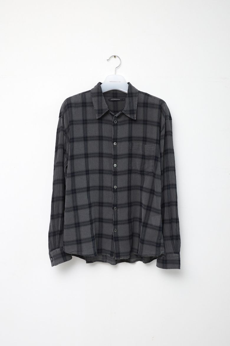 Classic Shirt Over Dyed Check Charcoal