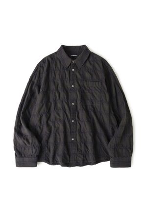 Museum Shirt Shirring Check Dark Brown