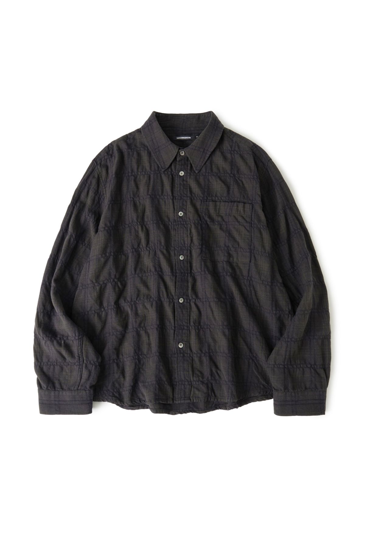 해칭룸(HATCHINGROOM) Museum Shirt Shirring Check Dark Brown