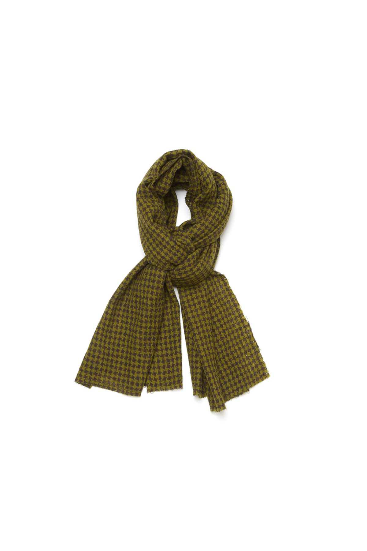 해칭룸(HATCHINGROOM) Houndstooth Check Wool Muffler Green