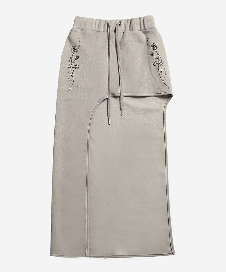 ROSE CUT-OUT SKIRT #BEIGE(기모)