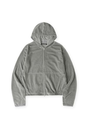Fuzzy Mesh Hoodie Light Grey