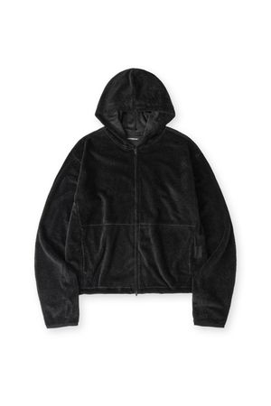 Fuzzy Mesh Hoodie Black