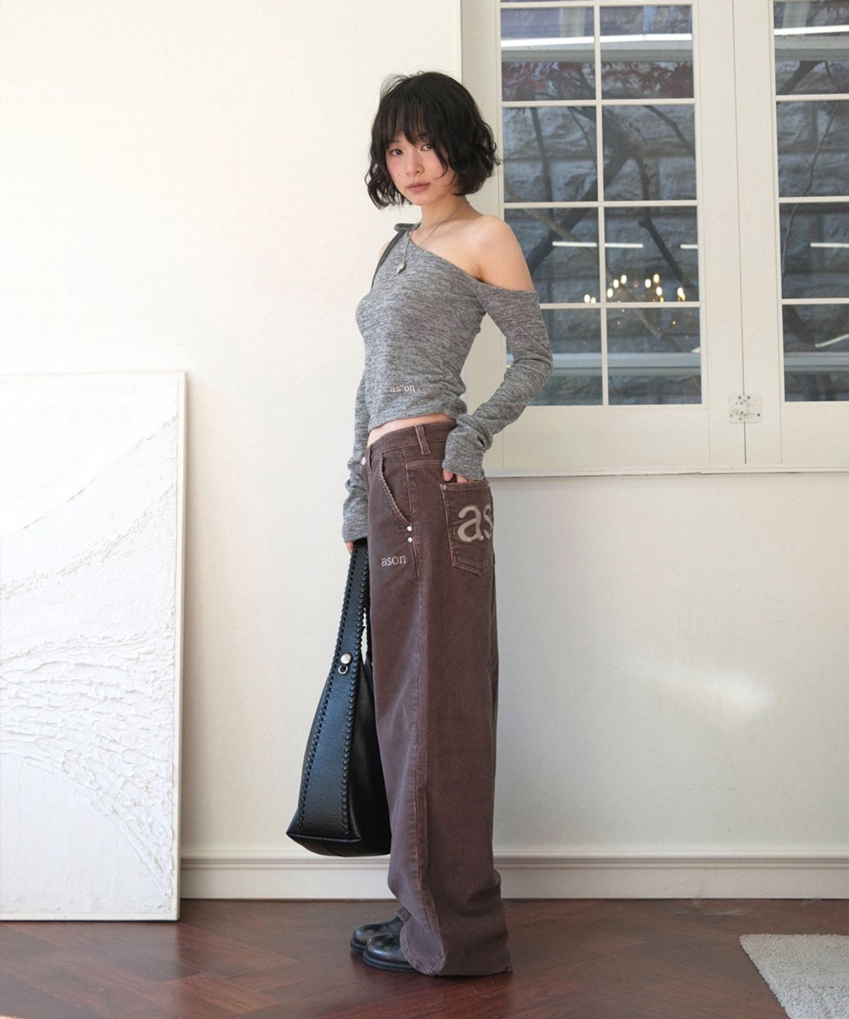 애즈온(ASON) MOSS CORDUORY PANTS / VIOLET BROWN