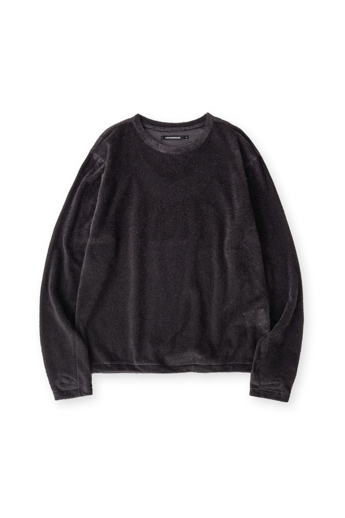 해칭룸(HATCHINGROOM) Fuzzy Mesh Tee Charcoal