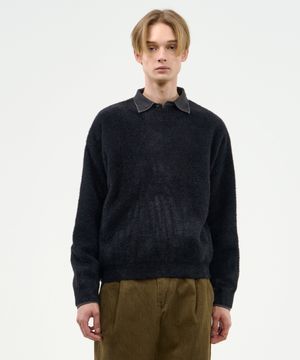 헤어리 소프트 니트 [블랙]