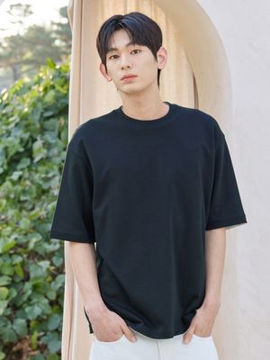 공용 COOL Air 코튼 더블니트 오버핏 T 5부_MSG2TS3701