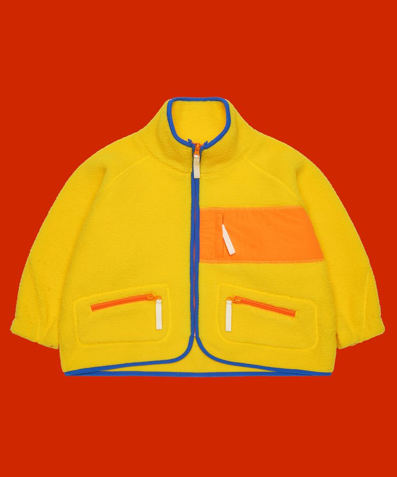 FRISE SHERPA FLEECE JACKET, lemonyellow