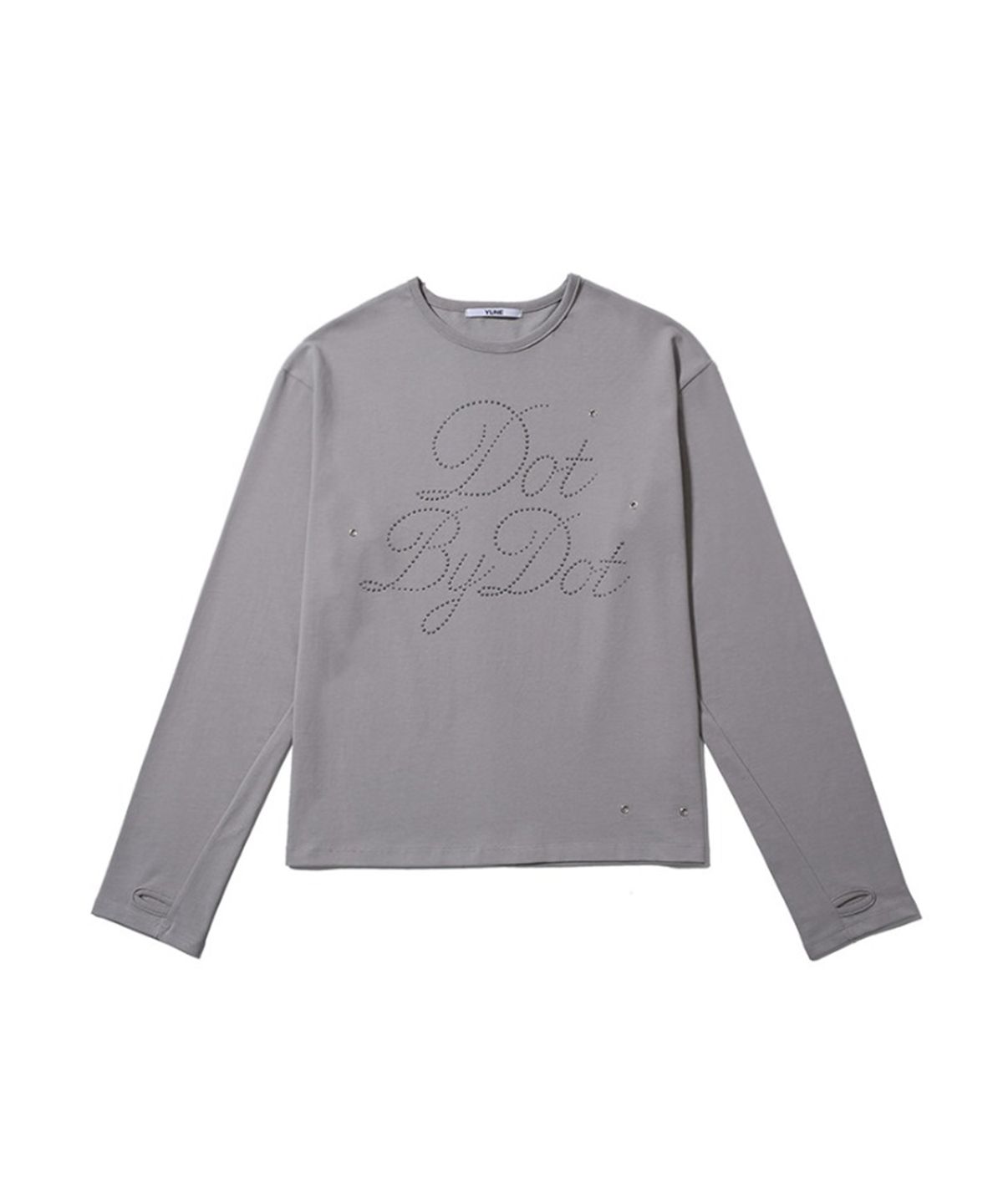 유네(YUNE) Dot Thumb Long Sleeve_[Gray]