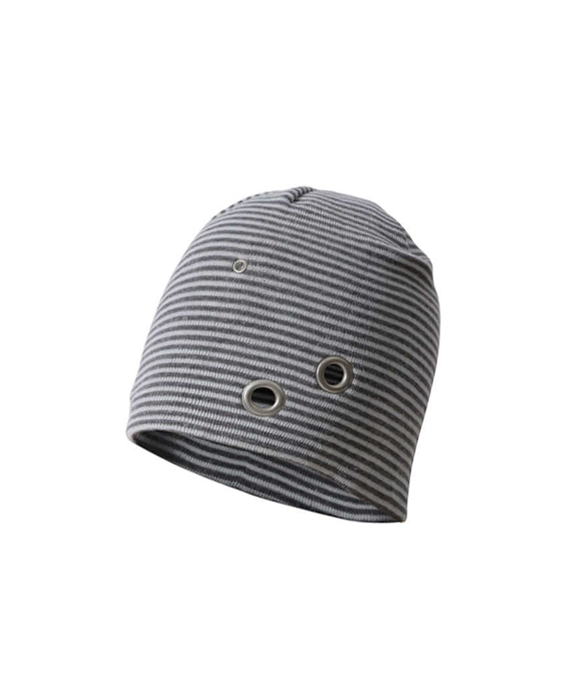 유네(YUNE) Stripe Eyelet Beanie_[Light Gray]