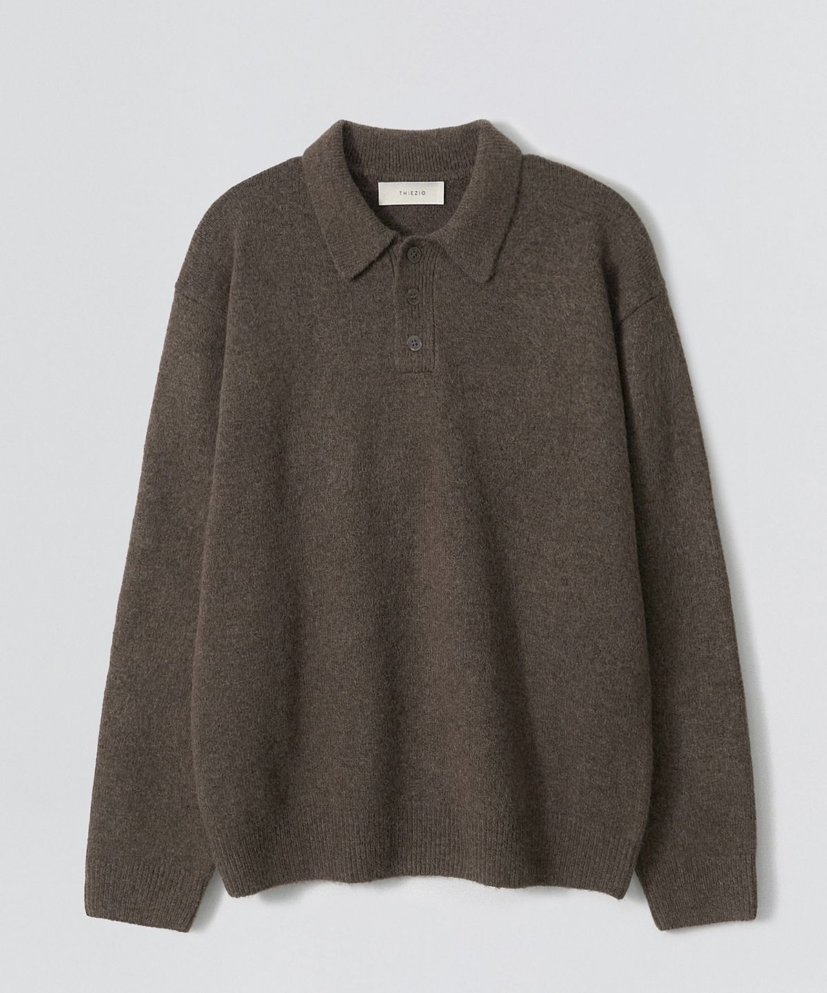 이지오(EZIO) Natural Button Collar Knit_Brown