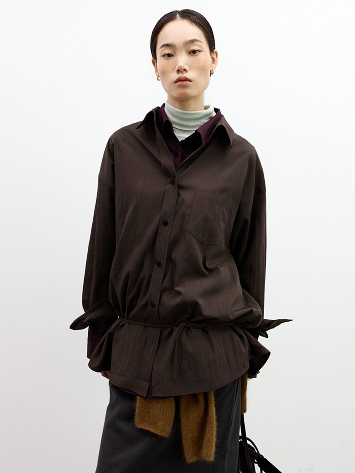 위메농(OUI MAIS NON) Milo waist string shirts
