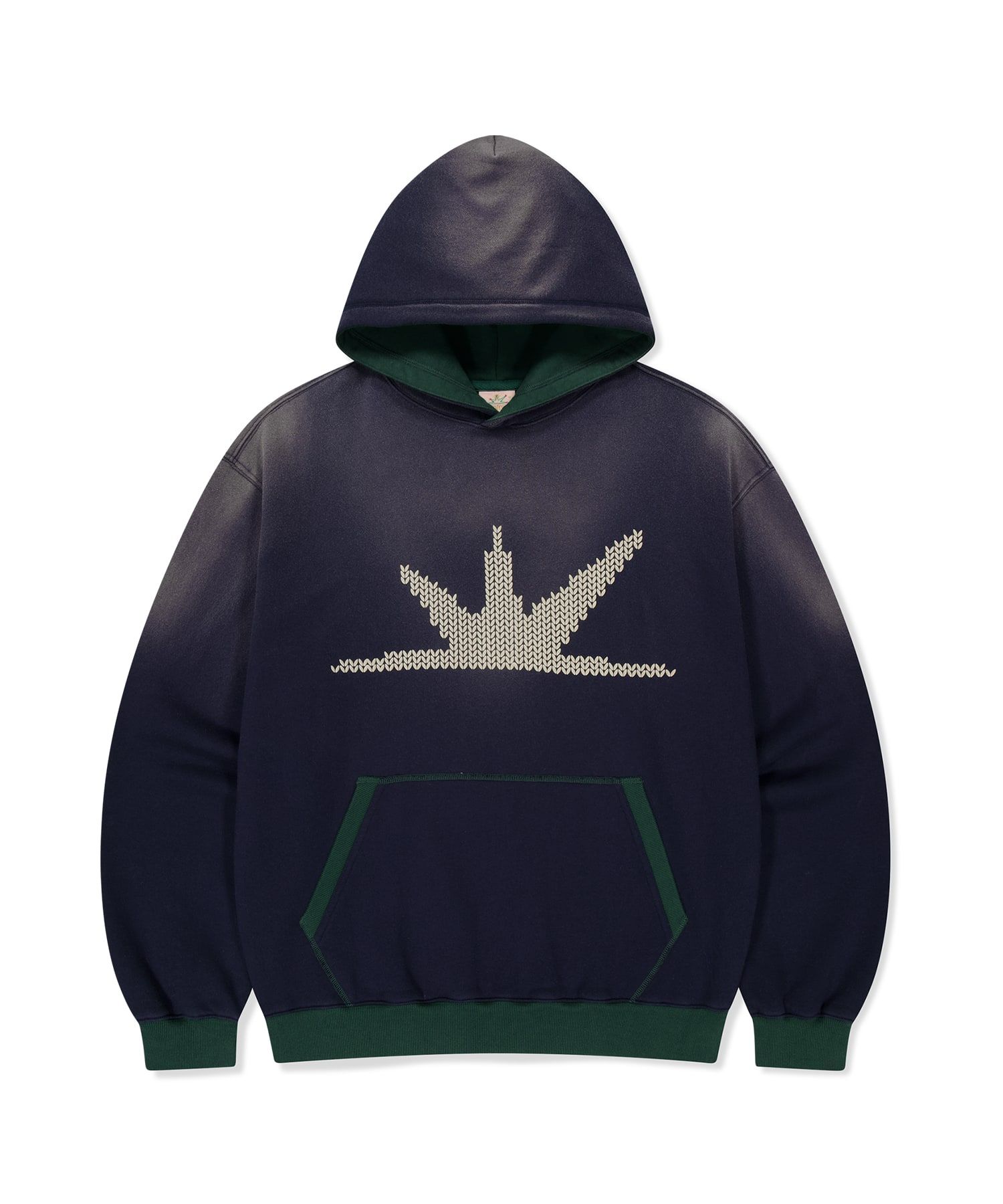 MUSINSA | SUNLOVE [HOME ALONe] Knit Effect Daybreak Hoodie Navy