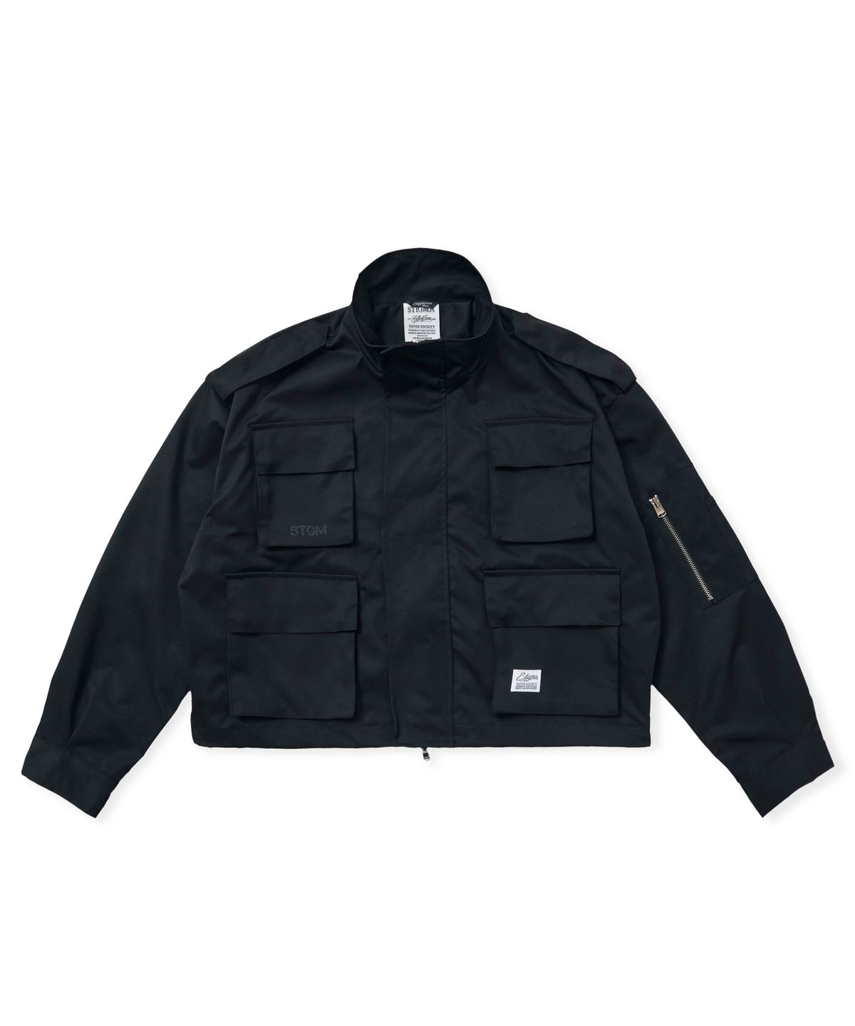 스티그마(STIGMA) S56 OVERSIZED CROP MILITARY JACKET BLACK
