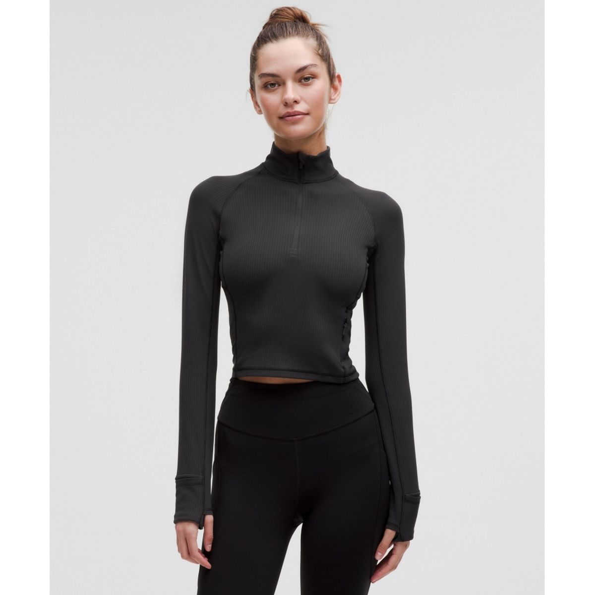 룰루레몬(LULULEMON) 잇츠 Rulu 리브드 크롭 하프집 *업데이트  BLK