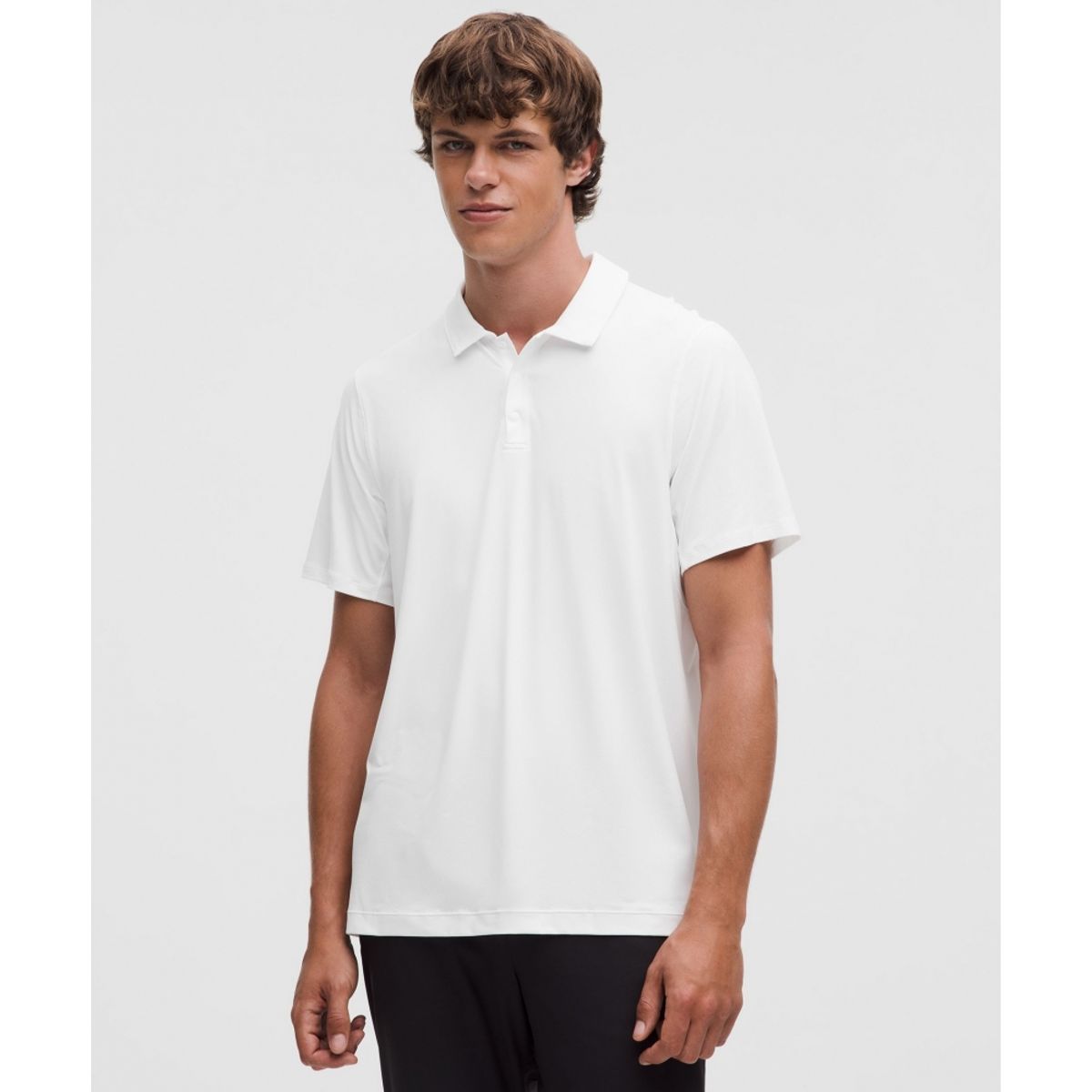 룰루레몬(LULULEMON) 로고 스포츠 폴로 숏슬리브  WHT