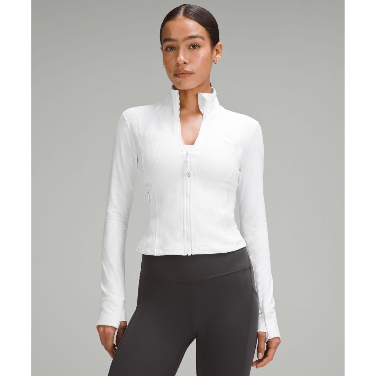 룰루레몬(LULULEMON) 디파인 크롭 재킷 *리브드 Nulu  WHT