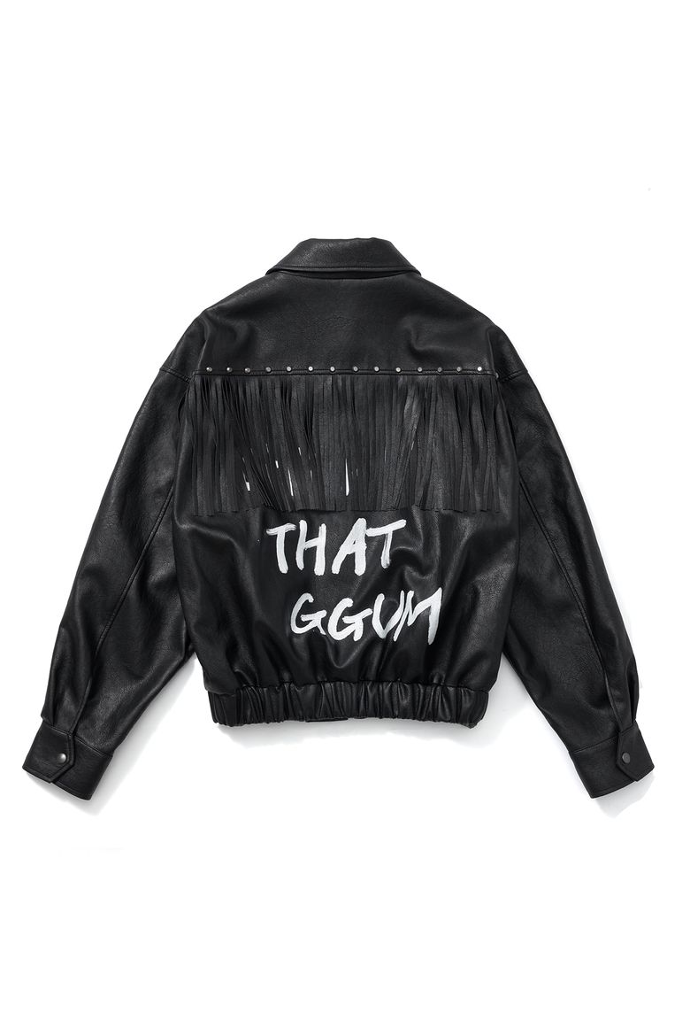 [GGUM X DEINET] FRINGE JACKET IN BLACK