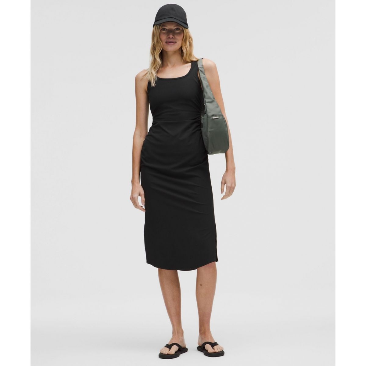 룰루레몬(LULULEMON) 셔드 Nulu 스퀘어넥 드레스  BLK