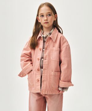 피그먼트 데님 초어 재킷 [코랄]