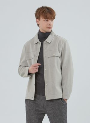 비건 레더 트러커 자켓