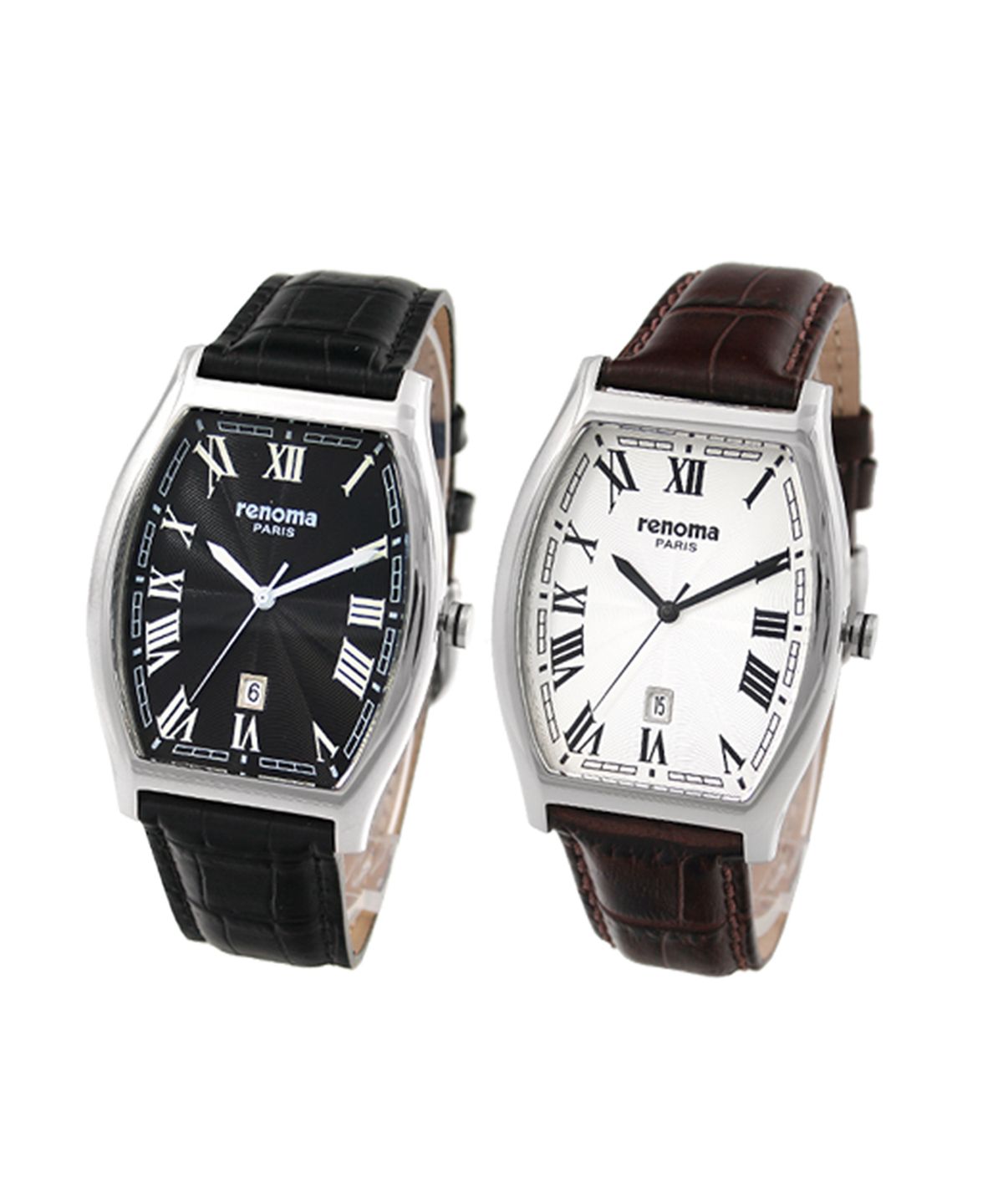 레노마 시계(RENOMA WATCH) RE010 로마자 남성가죽시계 화이트/브라운 블랙/블랙