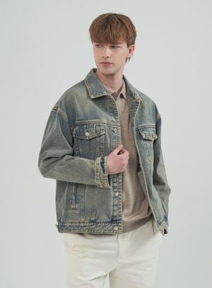 빈티지 데님 트러커 자켓_블루