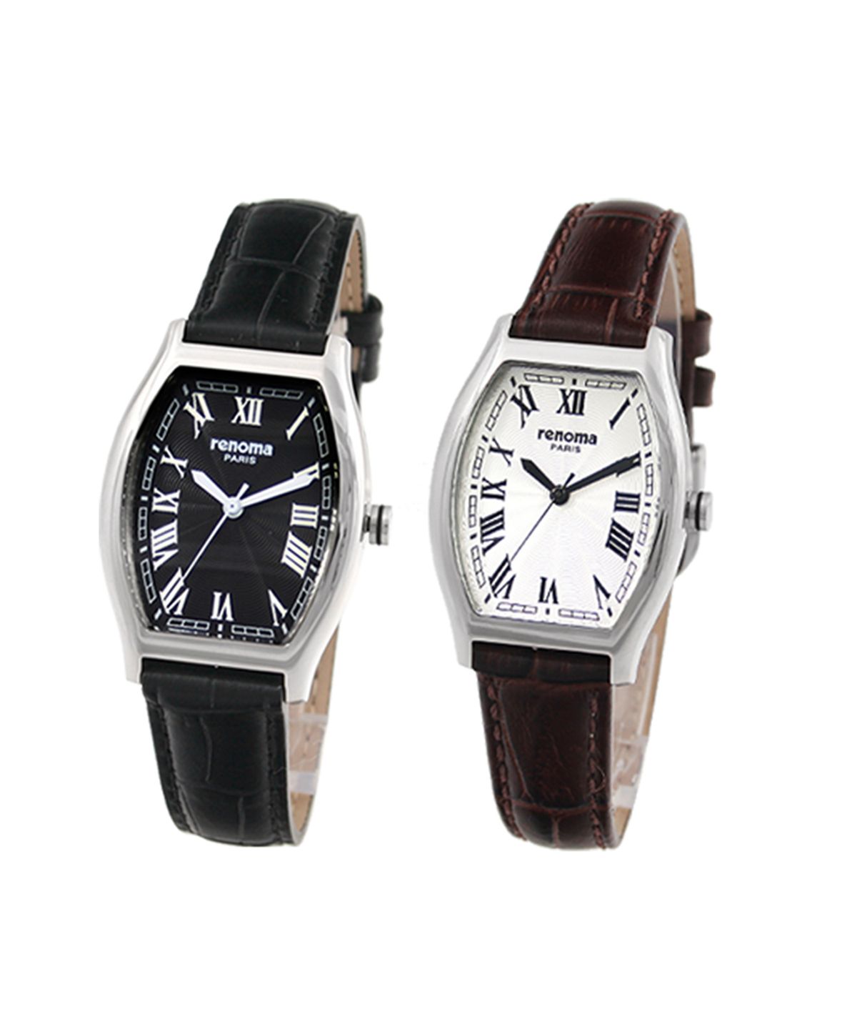 레노마 시계(RENOMA WATCH) RE010 로마자 여성가죽시계 화이트/브라운 블랙/블랙