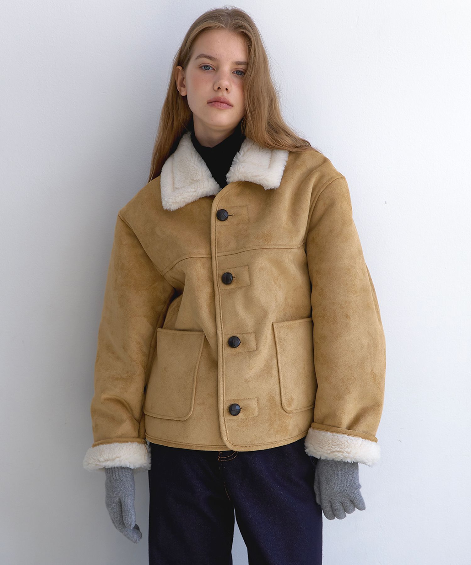 시어링 카라 무스탕 코트 [BEIGE] / WBE4L10525 source detail 62
