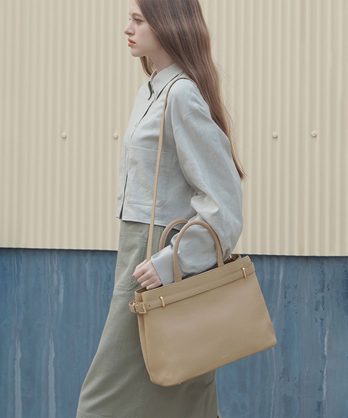 끌라베(CLAVE) 올리비아 베이지 토트백 (OLIVIA Beige Tote Bag)