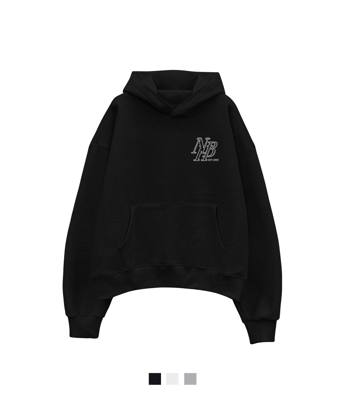뉴해빗(NUHABIT) N/H CHECK SECTIONS 크롭 오버핏 기모 후드 (GMH4-5NH1363)