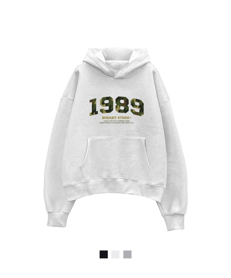 N/H CAMO1989 크롭 오버핏 기모 후드 (GMH4-5NH1365)