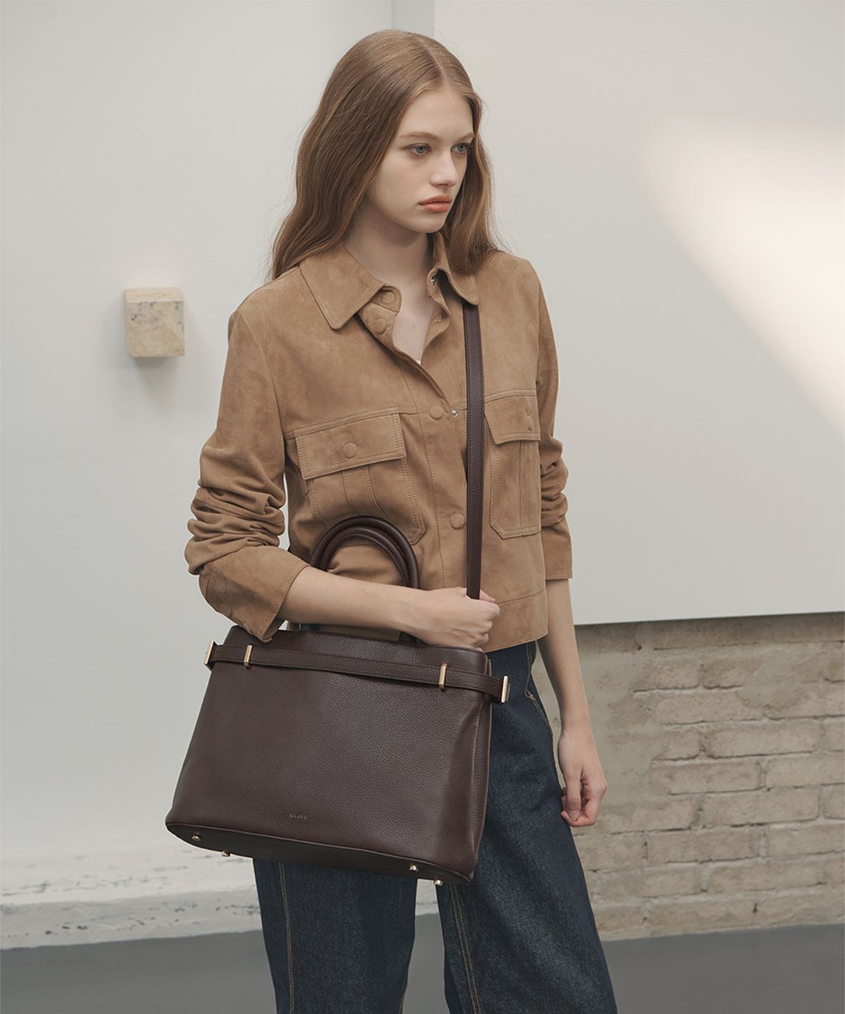 끌라베(CLAVE) 올리비아 브라운 토트백 (OLIVIA Brown Tote Bag)